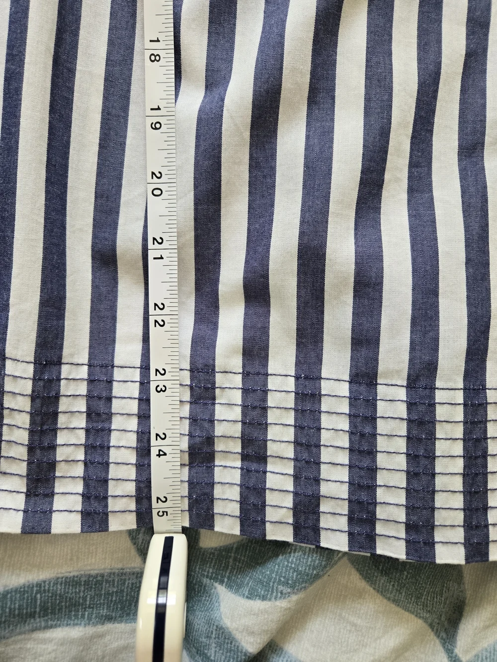 Striped Blue & White Peasant Top - Picture 12 of 12